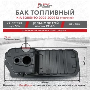 Топливный бак Kia Sorento 2002-2009 2 отверстия