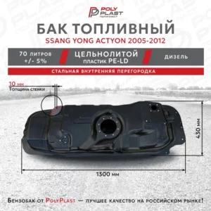 Топливный бак Ssang Yong Actyon 2005-2012 дизель