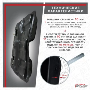Топливный бак Hyundai Santa Fe Classic 2000-2012 бензин (2клапана)